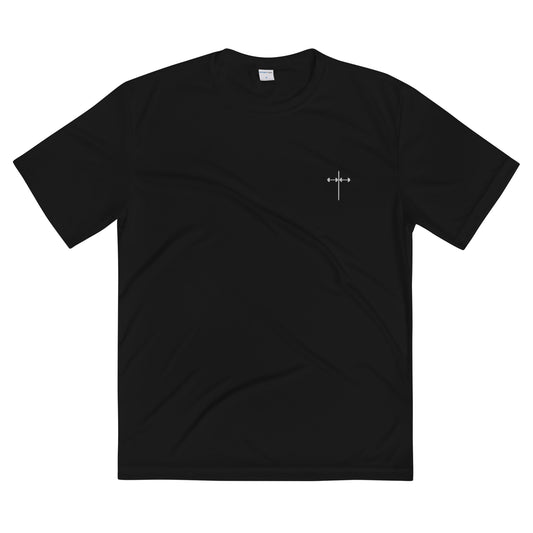 Embroidered Dumbbell Cross Athletic Shirt