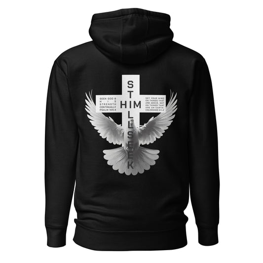 Unisex Still Seek Him Continually Cross Garment-Dyed Heavyweight Hoodie